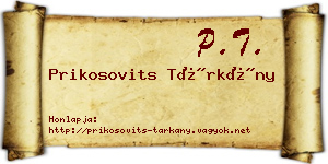 Prikosovits Tárkány névjegykártya